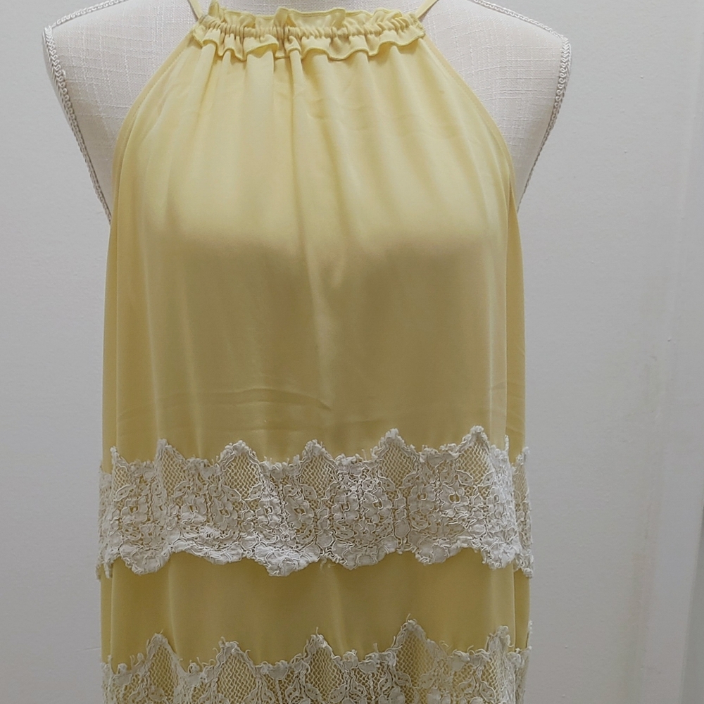 Ann Taylor LOFT Women Yellow Sleeveless Blouse Size S